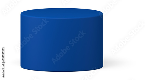 3d blue cylinder podium round geometric form stand for interior decor