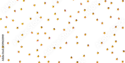 XMAS Stars - Holiday golden decoration, glitter frame isolated - - PNG transparent