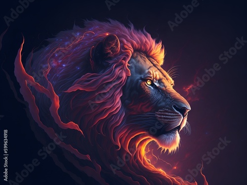 Ilustración de un león rojizo