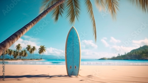 surfboard on the beach