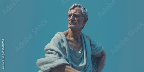 Lucius Annaeus Seneca, a prominent Roman philosopher, statesman, and tragedian. Known for his stoic philosophy and insights on life and death. Generative AI