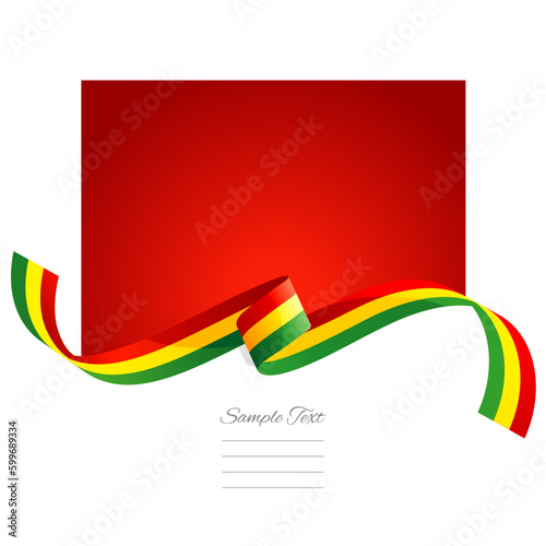 Bolivia flag vector. World flags and ribbons. Bolivian flag ribbon on abstract color background