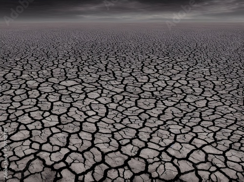 Photo of a barren landscape in black and white
