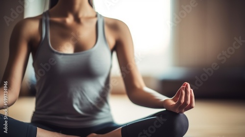 woman doing yoga. Generative AI