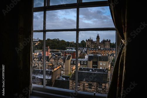 Window View of Edinburgh Cityscape - Scotland