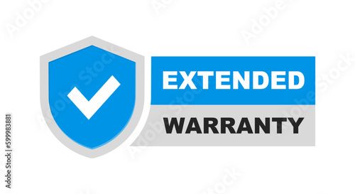 Extended warranty label. Warranty badge. Vector illustration.