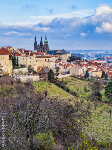 Hilltop suburb of Hradcany and Mala Strana during a winter afternoon in Prague, Czech Republic.tif