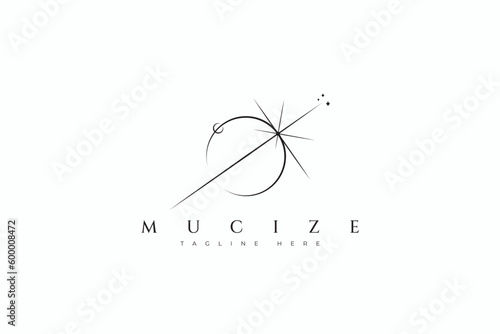 Abstract Illustration Eclipse Light Geometry Symbol Business Logo Representation of Miracle and Prodigy.