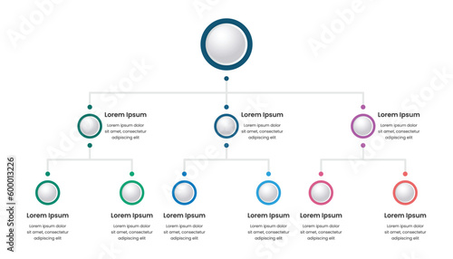 Business structure infographic template with corporate hierarchy elements