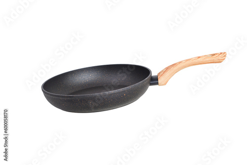 frying pan with a handle on a transparent background