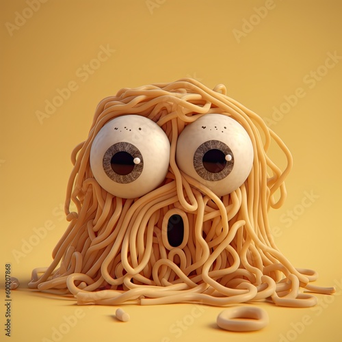 Cute Cartoon Pasta Character (Generative AI)