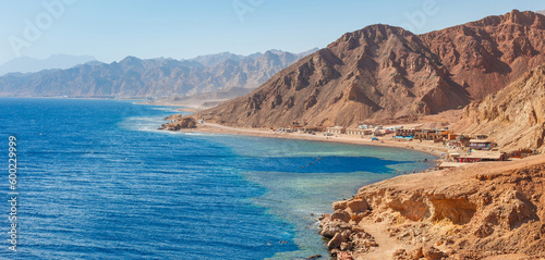 Sea coast in Dahab near Blue Hole diving at the Red Sea, Sinai, Egypt