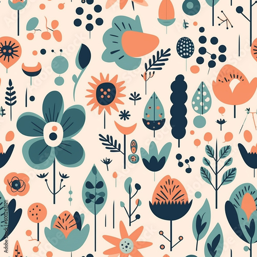  Beautifully intricate multi-coloured flower designs background image 