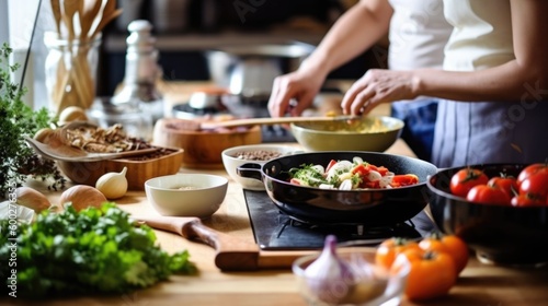 person taking a cooking class or learning a new recipe generative ai