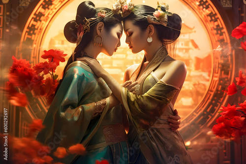 romance fantasy historical Asian women art illustration