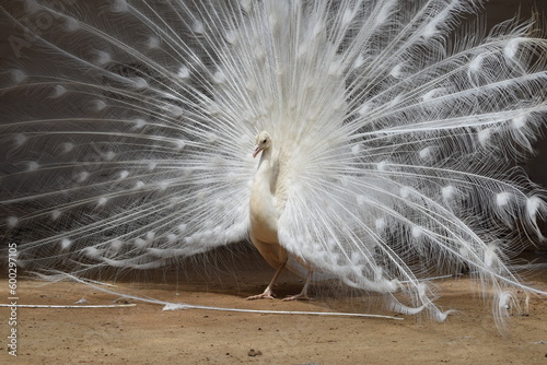 White peacock feather. 