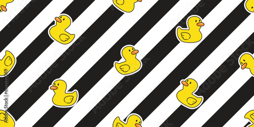 duck seamless pattern rubber duck striped wrapping paper shower bathroom toy bird chicken vector pet scarf isolated cartoon animal tile wallpaper repeat background illustration doodle design