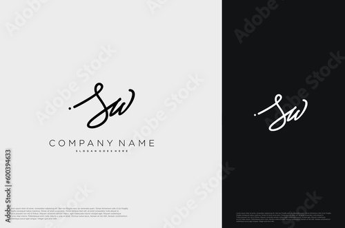 Initial Letter SW Logo monogram typography for business name. Vector logo inspiration