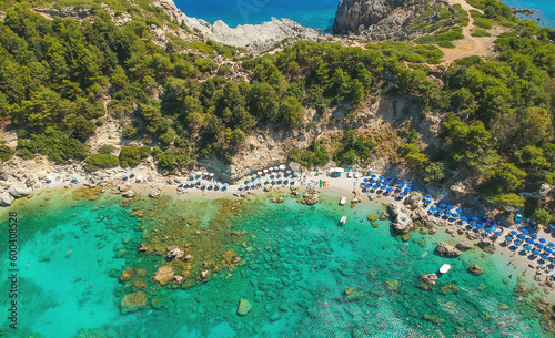 Sea view in Anthony Quinn bay, Rhodes island, Greece, Europe