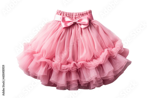 Pink Tutu Skirt For Girl. On Isolated Transparent Background, Png. Generative AI