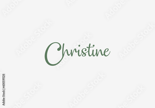 Logo Christine Typography and lettering, Simple modern and minimalist. editable color