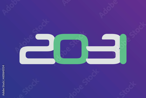 Year 2031 numeric typography text vector design on gradient color background. 2031 historical calendar year logo template design.