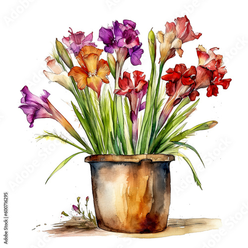 Glorious Gladiolus: Vibrant Watercolor Blooms for Your Designs