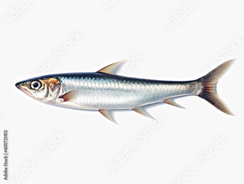Isolated fresh anchovy on white background 