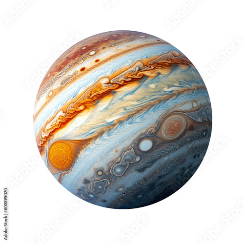 Jupiter planet isolated on transparent background cutout