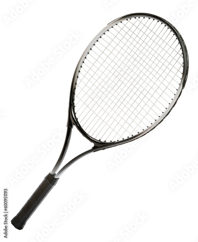 Tennis racket isolated on white background, Tennis racket sports equipment on white PNG file.