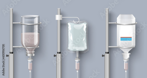 Medical droppers bag, bottle and package for transfusion system set