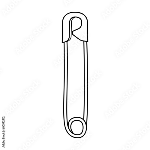 safety pin line vector illustration
