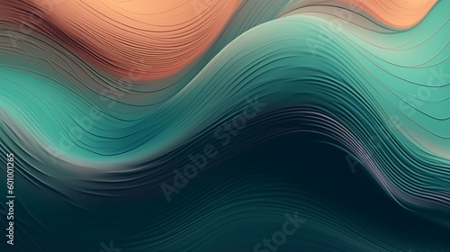 Abstract multicolored, 3D,wavy background. Generative AI.