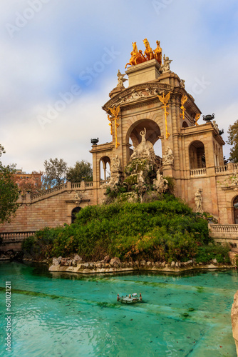 Cascada Monumental fountain in Ciutadella park in Barcelona, Spain