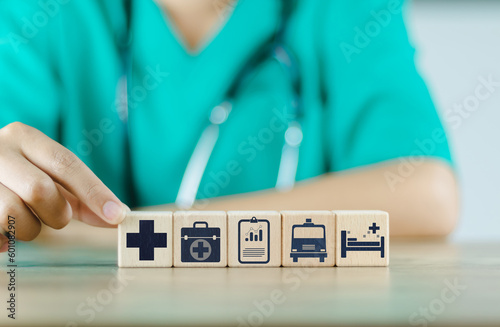  doctor doing a with healthcare medical to plan buy insurance wellnes life comprehensive hospital drug pharmacy ambulance including family money investment retirement