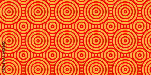 abstract orange overloaping geomatics seamless pattern with circles.