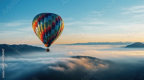 colorful hot air balloon in the sky . generative AI