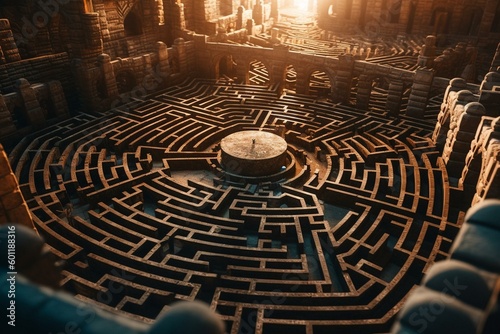 A maze or labyrinth with the identifier number 120210-005. Generative AI