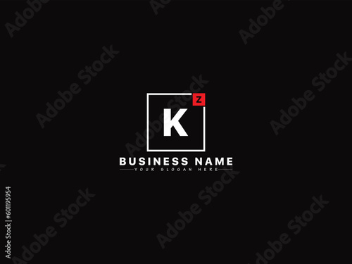 Initial Alphabet Zk Letter Logo, Typography Square Zk kz Logo Design For Shop