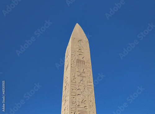 A pharaonic obelisk at Karnak temple in Luxor, Egypt 