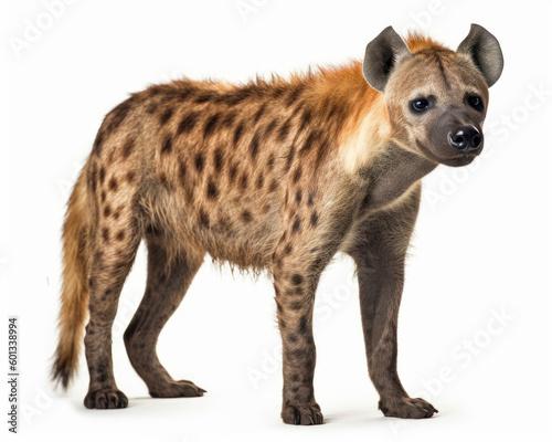 photo of hyena isolated on white background. Generative AI