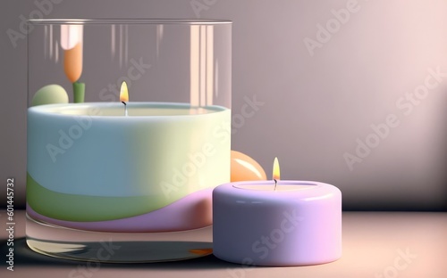 stylish candlelight paraffin background for calm and relaxation atmosphere generative ai