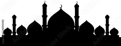 png mosque silhouette on clear background, eid ramadan mubarak, ramazan, kurban kandil