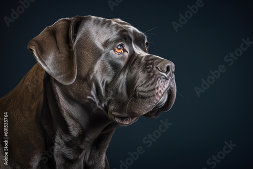 Generative AI. Portrait of beautiful cane corso dog. close up