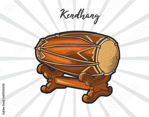 vector illustration of kendhang musical instrument frome javanese culture