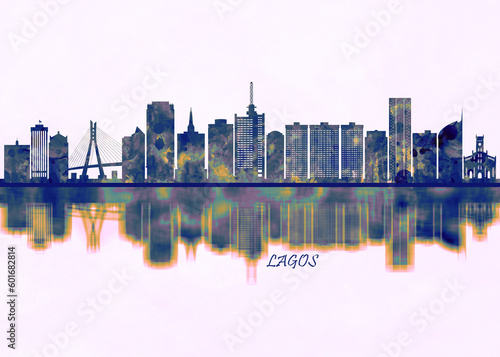 Lagos Skyline. Cityscape Skyscraper Buildings Landscape City Background Modern Art Architecture Downtown Abstract Landmarks Travel Business Building View Corporate