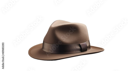 Fedora isolated on transparent background. Generative AI