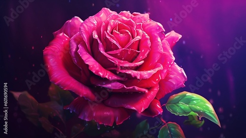 Różowa róża 2d