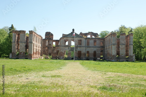 Pałac w Kamieńcu. Ruiny. Okolice Iławy. Polska - Mazury - Warmia.