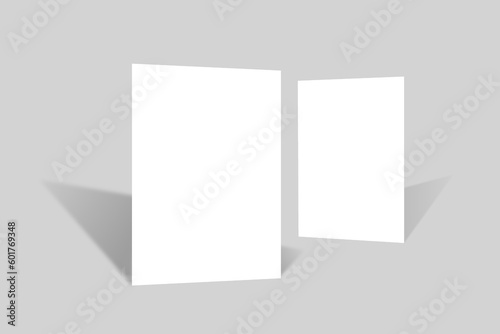 A4 format blank paper note template. White sheet paper mock up template. Vector illustration.